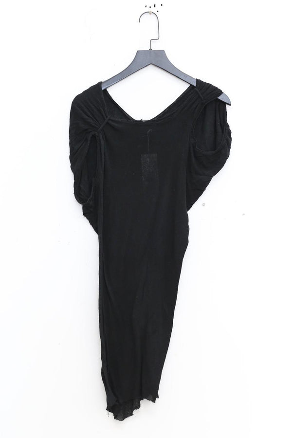 Marc le bihan shoulder strap asymmetric short sleeve top 2860 black